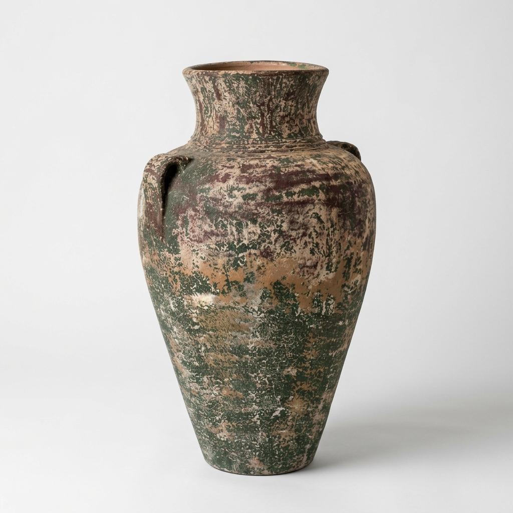 Rustic Weathered Clay Floor Urn