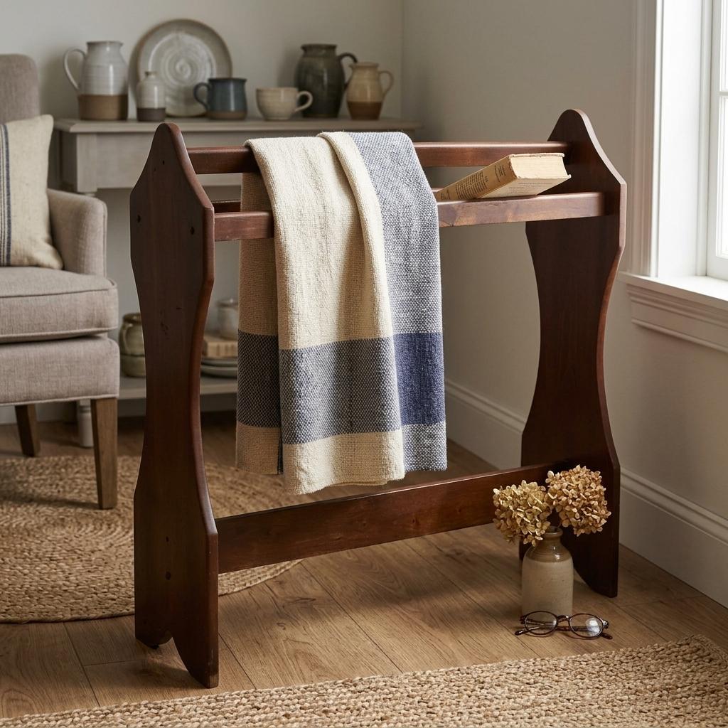 Wooden Blanket Quilt Rack