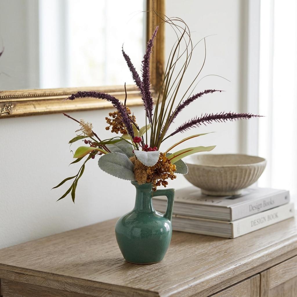Green Ceramic Jug Floral Arrangement