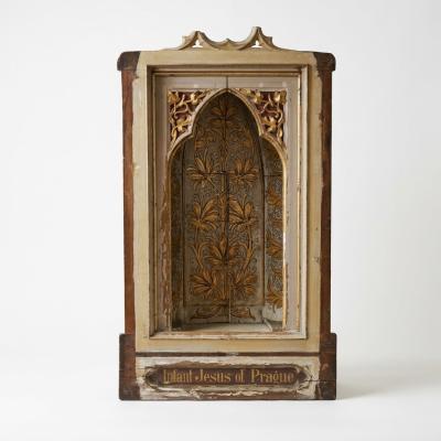 Antique Gothic Devotional Shrine Niche
