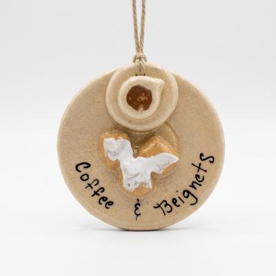 Coffee and Beignets Holiday Ornament