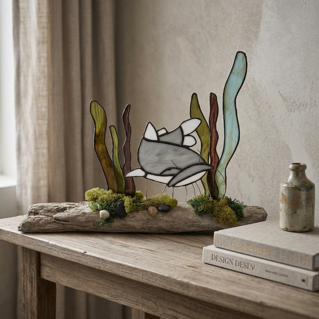 Hidden Hills Stained Glass Catfish Sculpture