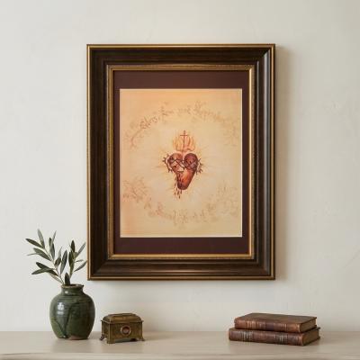 Framed Sacred Heart Watercolor Artwork