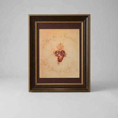 Framed Sacred Heart Watercolor Artwork