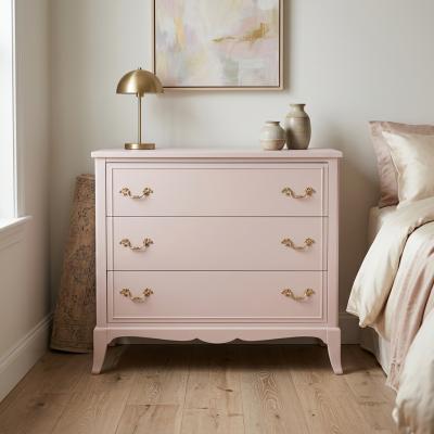 Pink French Provincial Three Drawer Chest