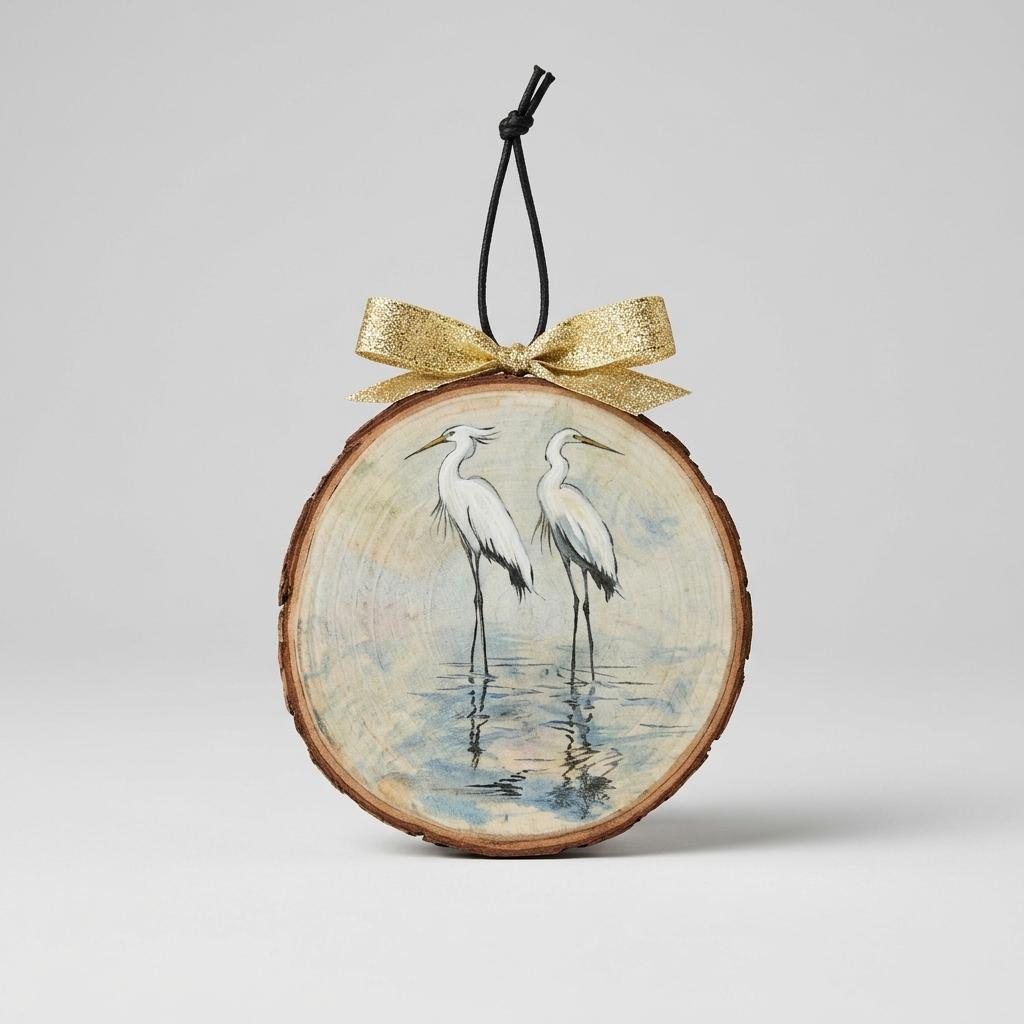 Handmade Louisiana Bayou Wood Ornament