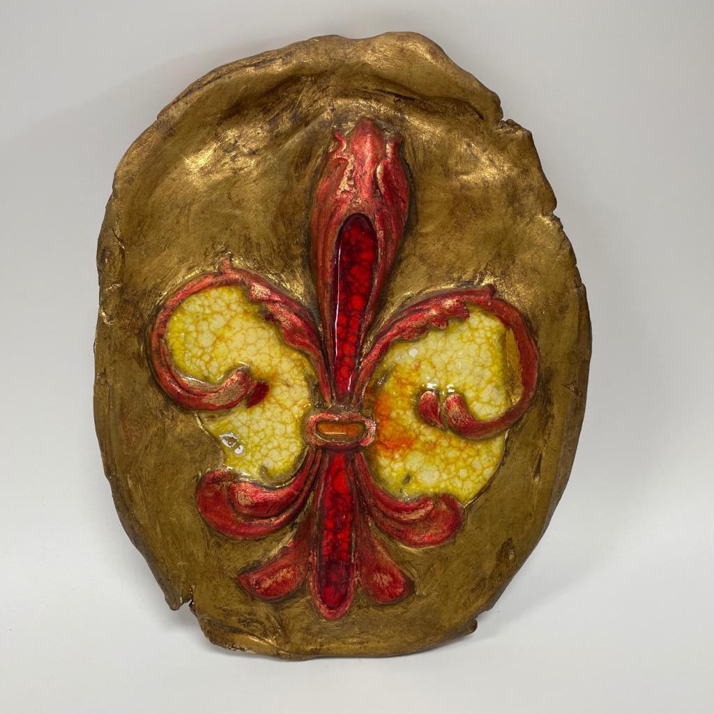 Fleur De Lis - Red and Yellow