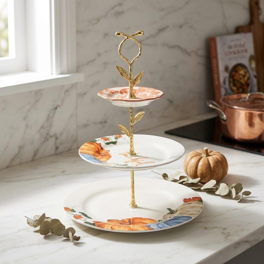 Royal Norfolk Pumpkin Tiered Tray