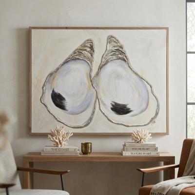 Textured Oyster Shell Canvas Painting
