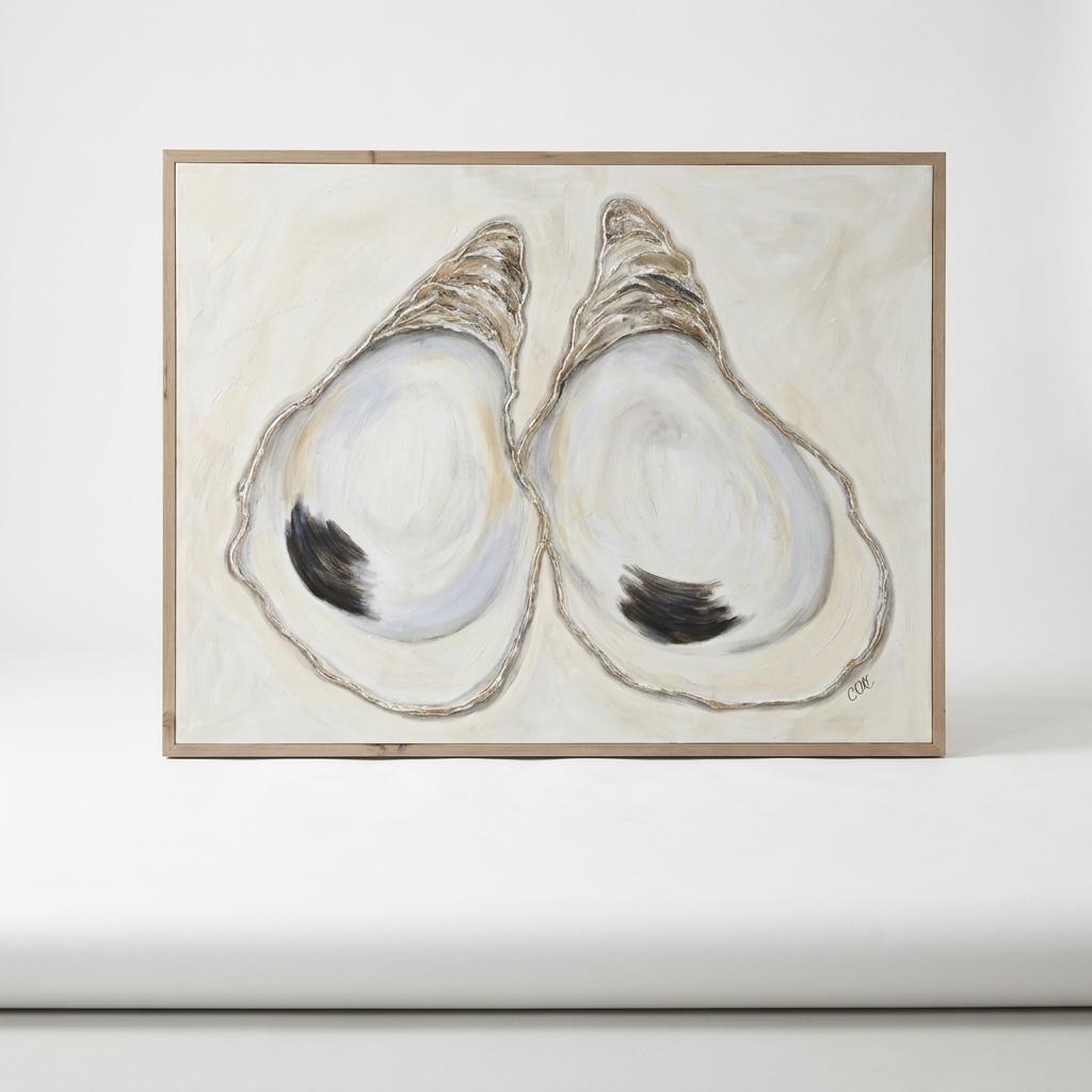 Textured Oyster Shell Canvas Painting