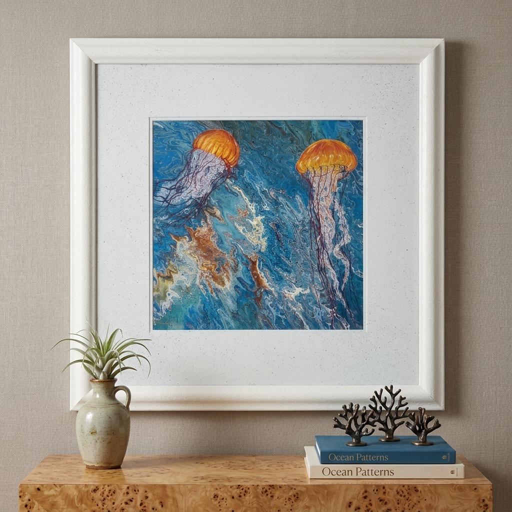 Entangled Moments Framed Jellyfish Print