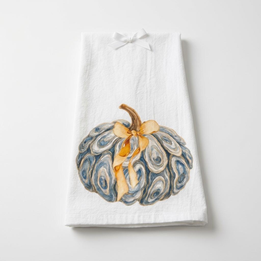 Created by Carol Oyster Pumpkin Towel