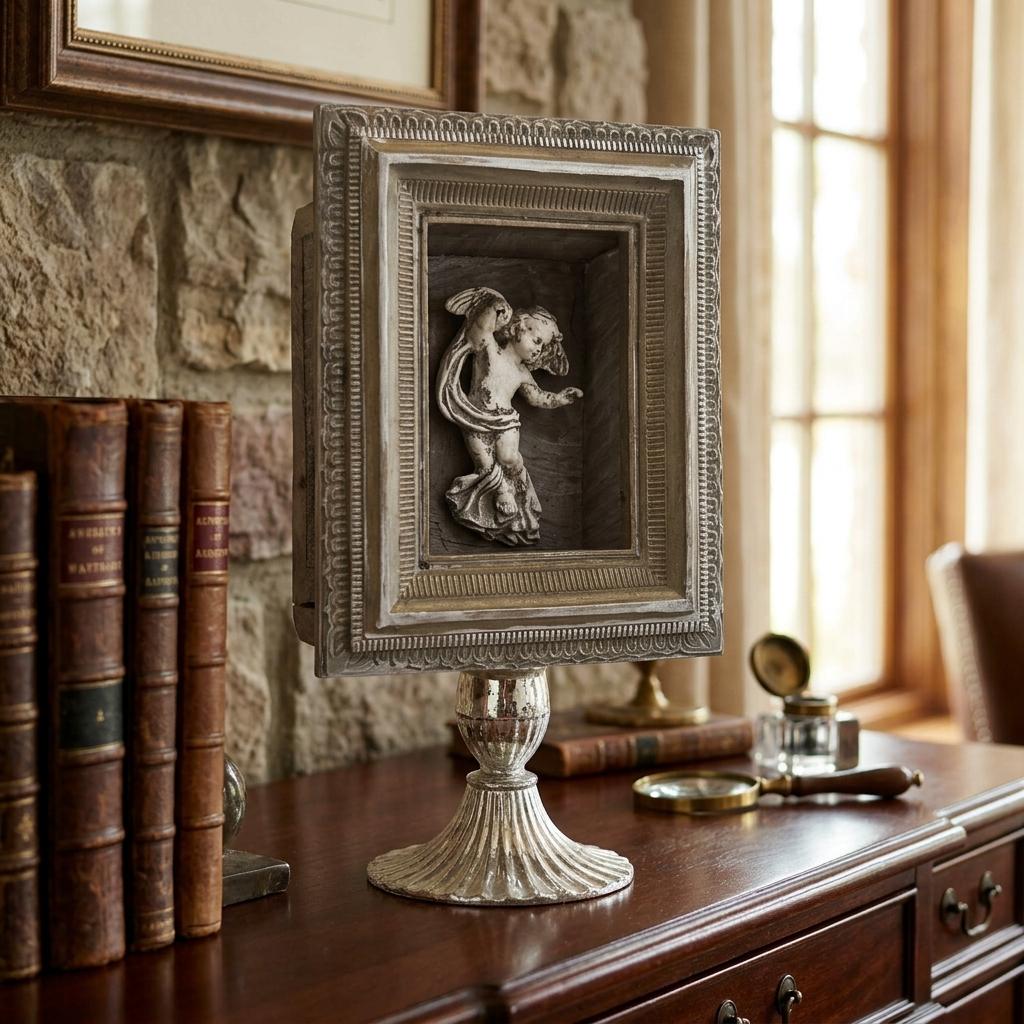 Cherub Shadowbox Pedestal Display