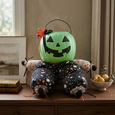 Green Jack-O'-Lantern Sitting Plush Decor