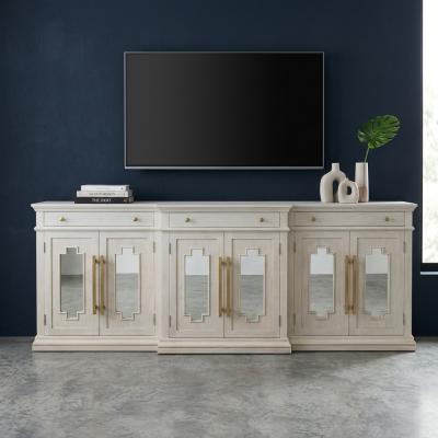 Whitewash Mango Wood Mirrored Sideboard