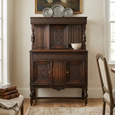 Carved Oak Court Cupboard