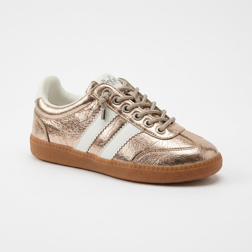 Hey Girl Corkys Heads Up Gold Sneaker