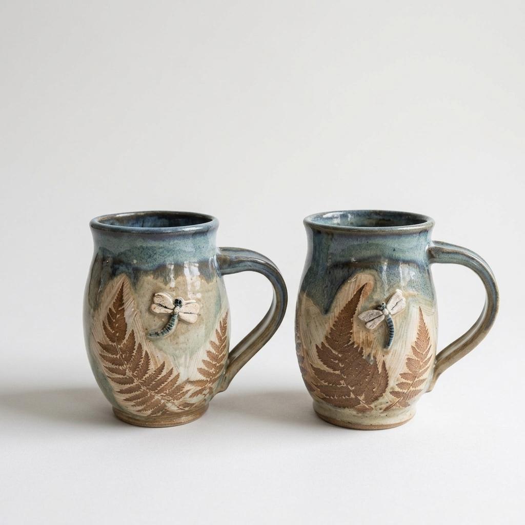 Sherry Lutz Dragonfly Fern Ceramic Mug