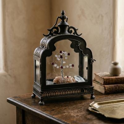 Wire Tree Crystal Lantern Lamp