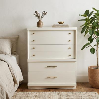 Refinished Mid-Century White Four-Drawer Chest