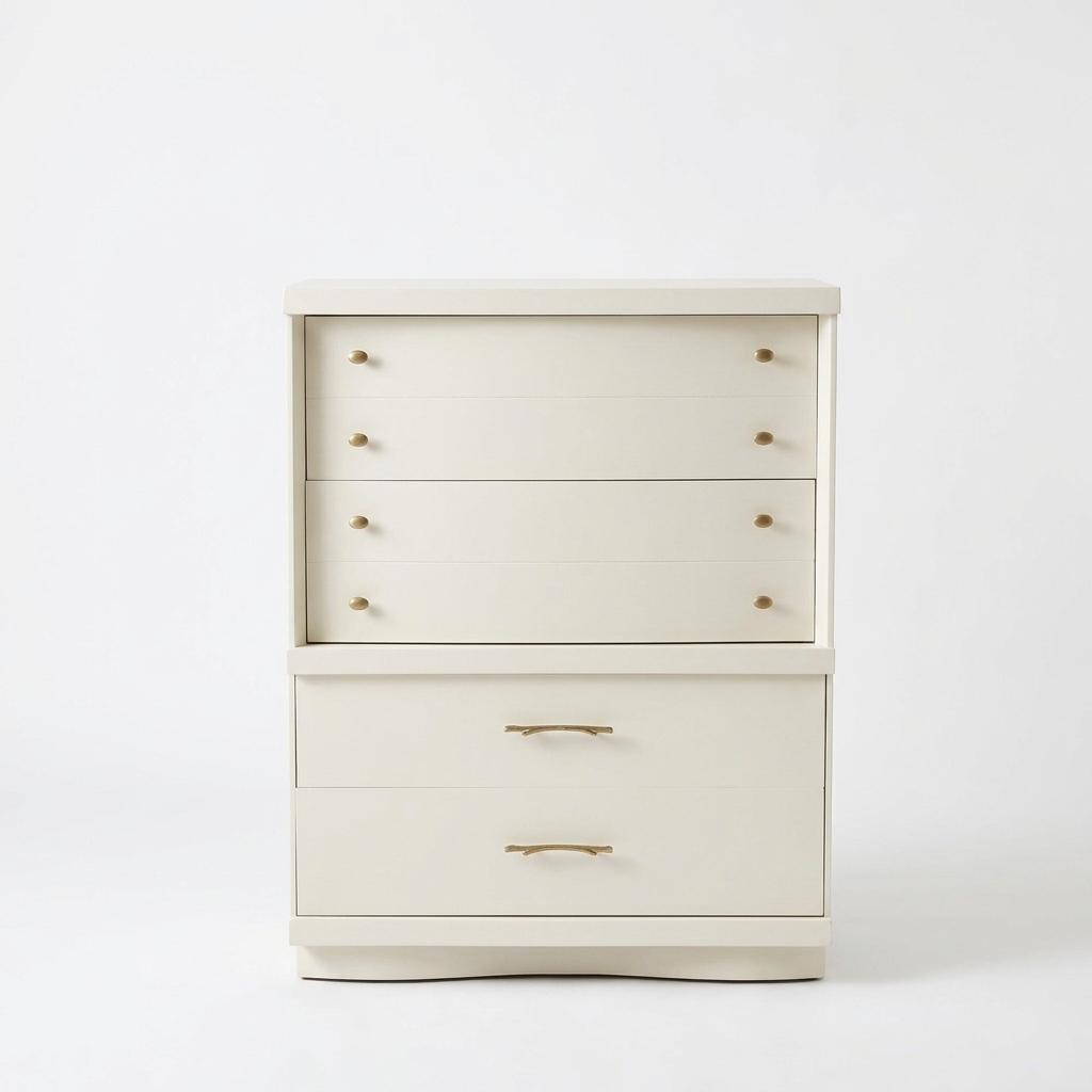 Refinished Mid-Century White Four-Drawer Chest