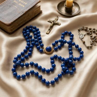 Vintage Blue Glass Beaded Necklace
