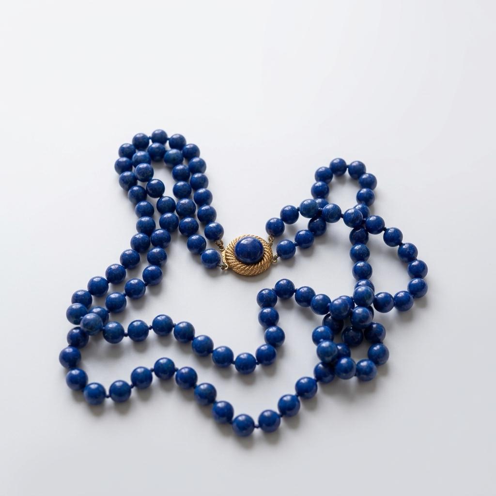Vintage Blue Glass Beaded Necklace