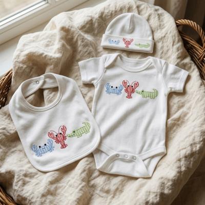 Gingham Animals Baby Bodysuit