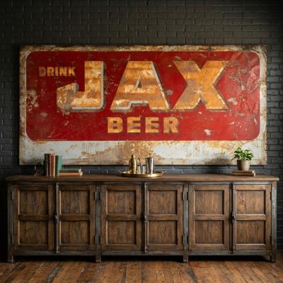 Vintage Jax Beer Painted Metal Sign
