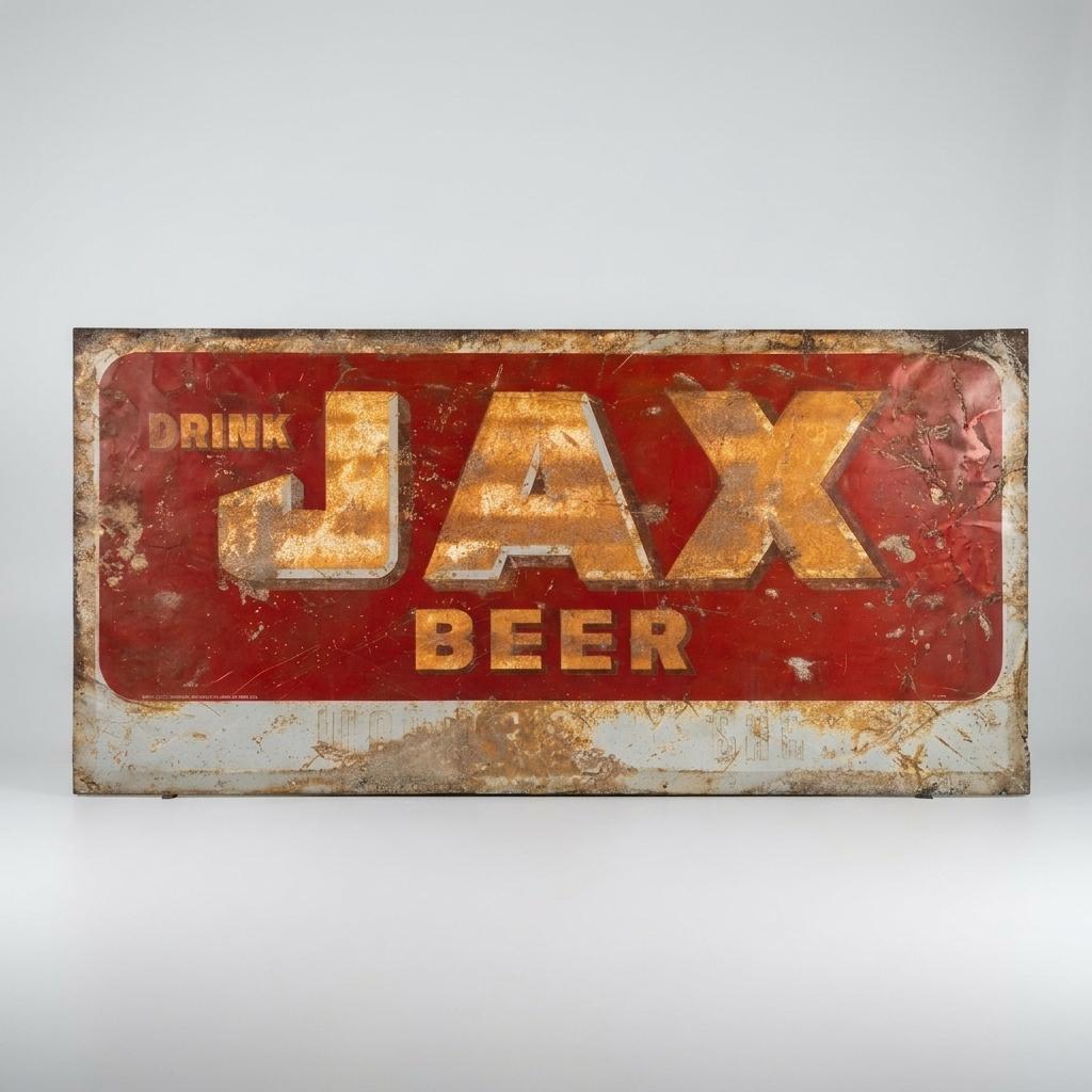 Vintage Jax Beer Painted Metal Sign