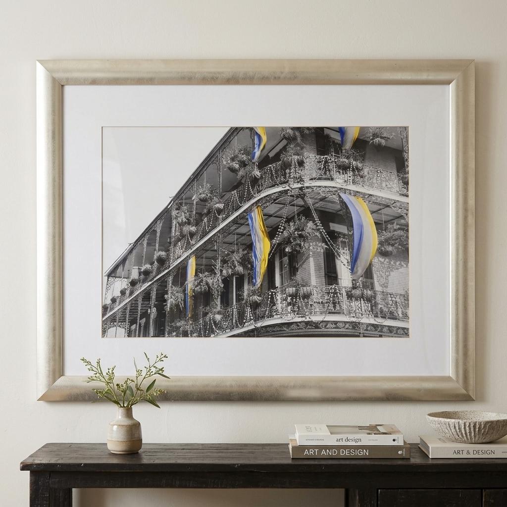 Framed New Orleans Balcony Photograph