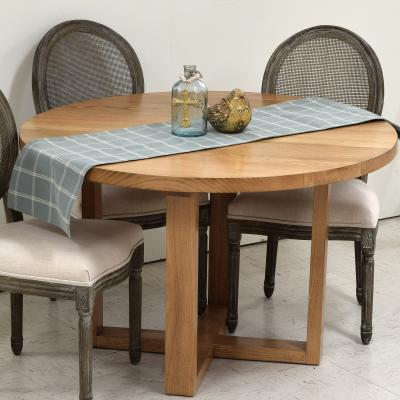 Round Mesh Back Chair with Oatmeal Linen